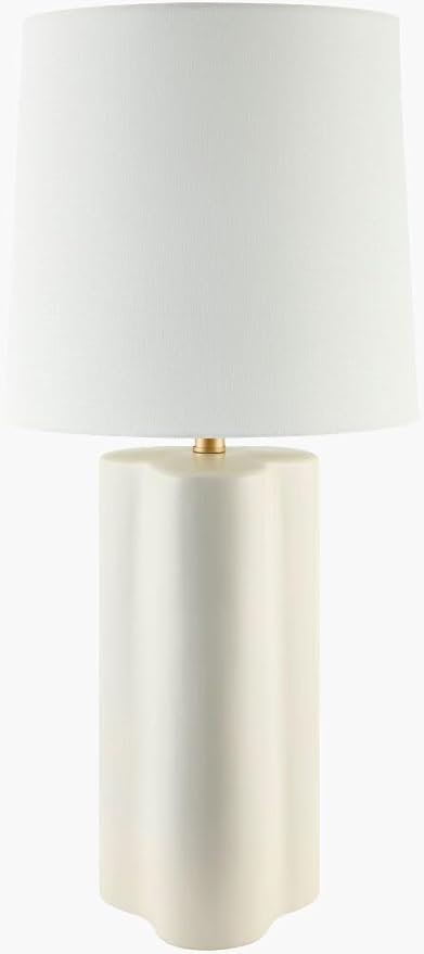 Livabliss Table Lamps, 27" Ocana Modern Bedside Nightstand Table Lamp for Bedroom Living Room Office, White Body with White Shade (27" H x 13" W x 13" D)