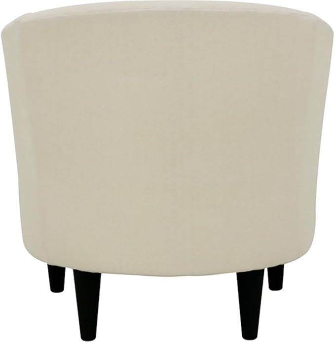Pemberly Row 17.5" Traditional Polyester Fabric Club Chair in Ivory