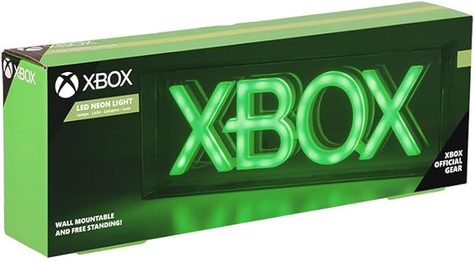Paladone Xbox LED Neon Light, Free Standing or Wall Mountable Gaming Desk Accessories, Game Room Decor & Gift for Gamers, 11.7" Wide
