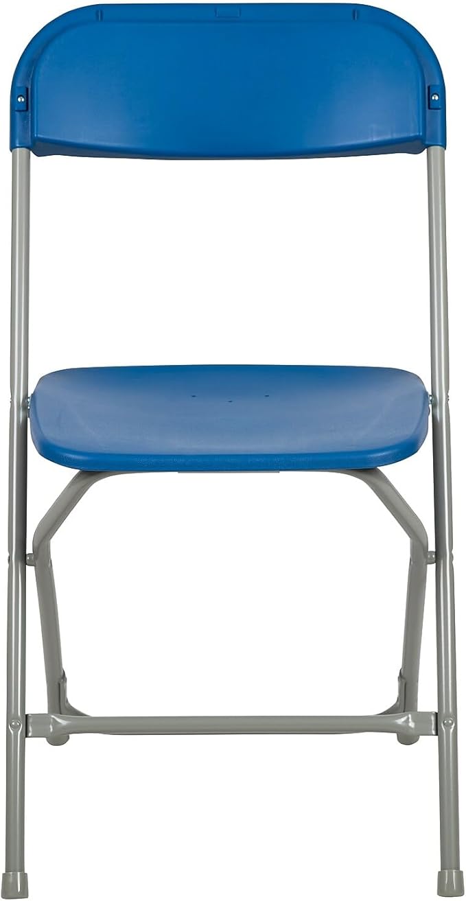 Flash Furniture Hercules Series Plastic Folding Chair - Blue - 650LB Weight Capacity Comfortable Event Chair - Lightweight Folding Chair
