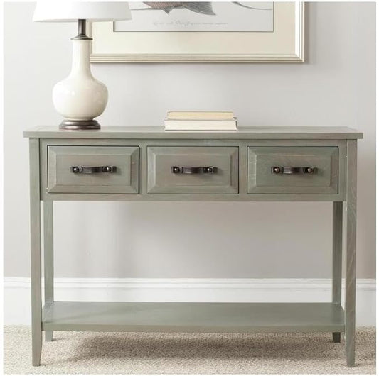 Safavieh Home Collection Aiden Ash Grey 3-Drawer Bottom Shelf Console Table
