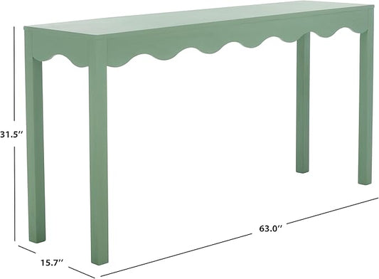 SAFAVIEH Home Collection Lilith Farmhouse French Country Sage Wavy Console Table for Entryway, Living Room, Foyer