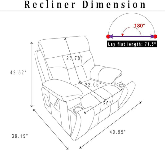 Lift Chair Recliners Lay Flat Sleeping Dual Motor for Elderly Infinite Position Recliner with Heat Massage Up to 400 LBS Electric Power Lift Recliner