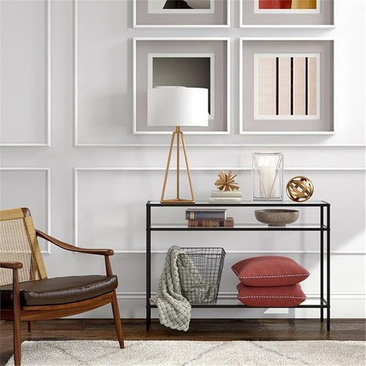 Siviline 42'' Wide Rectangular Console Table in Blackened Bronze