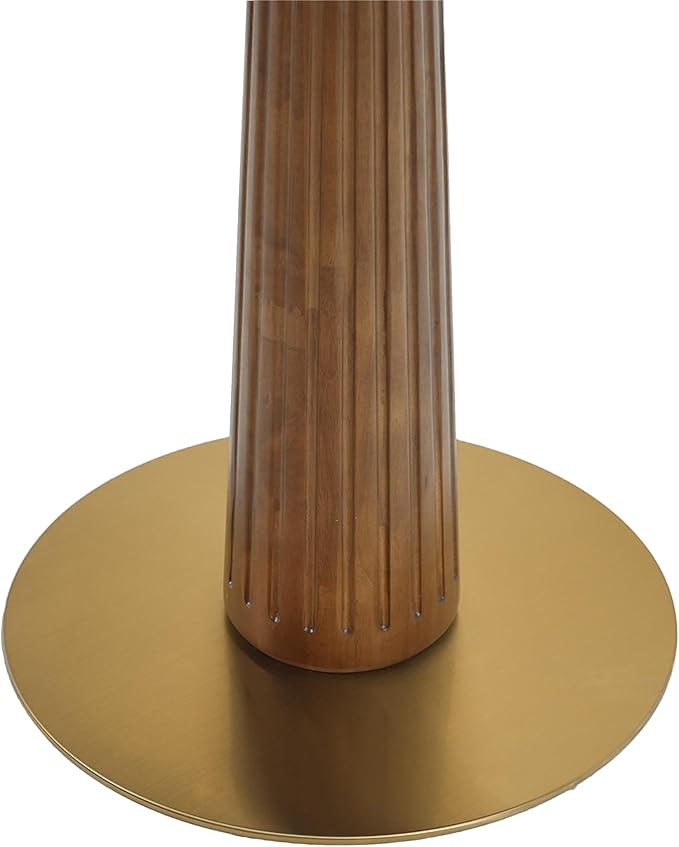 Sintered Stone Office Table and Chair Set - 33.5" Round Table for Small Offices (Light Brown Leg and White Top, 1 Table and 4 Chairs)