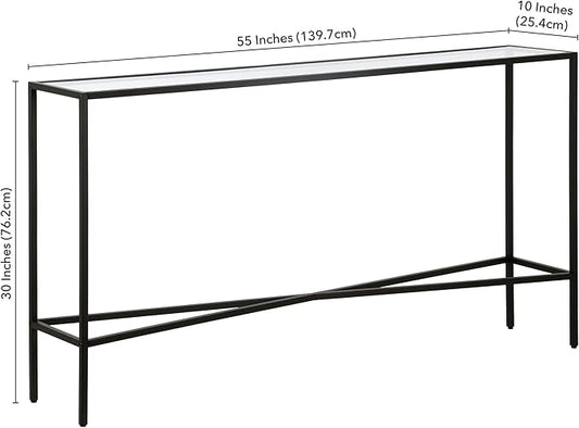 Henn&Hart Henley Console Table, 55" Wide, Black