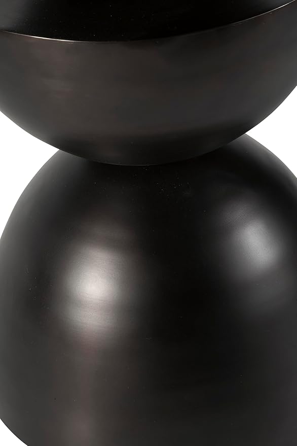 Signature Design by Ashley Kurtson Modern Metal Accent Table with Pedestal Base, Black