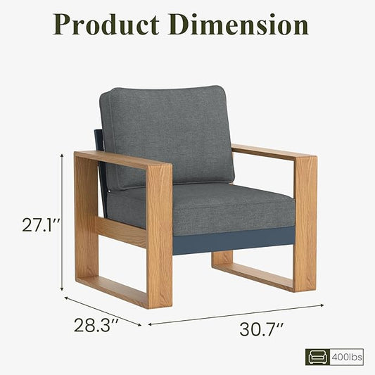 LayinSun Aluminum Patio Furniture Set 2 Chair, Oversized Seat with Hight Back, Outdoor Conversation Sets for Porch, Balcony, Deck
