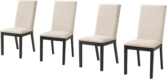 Crosley Furniture Hayden Modern Farmhouse Upholstered Wood Dining Chairs Set of 4, Kitchen Chair, Slate/Crème