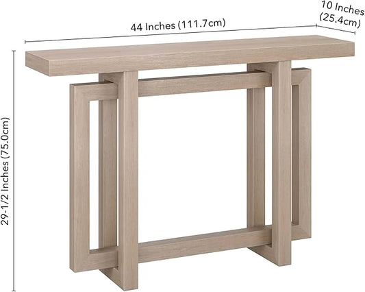 Henn&Hart 44'' Wooden Rectangular Console Table Entryway Table, Sofa Table for Entryway, Living Room, Couch, Hallway, or Office, Alder White