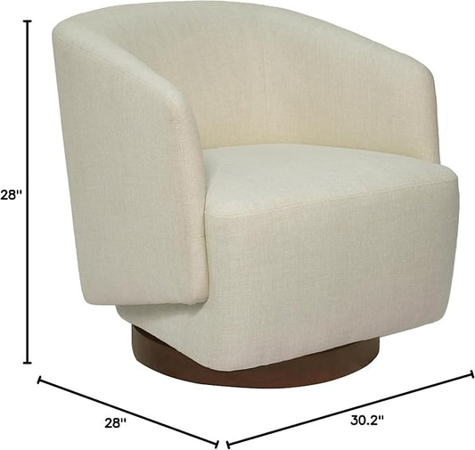 MINCETA Accent Chair,Modern Swivel Chairs for Living Room and Bedroom Reading with Wood Base,Set of 2,Performance Fabric in Beige