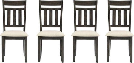 Crosley Furniture Hayden Modern Farmhouse Slat Back Wood Dining Chairs Set of 4, Kitchen Chair, Slate/Crème