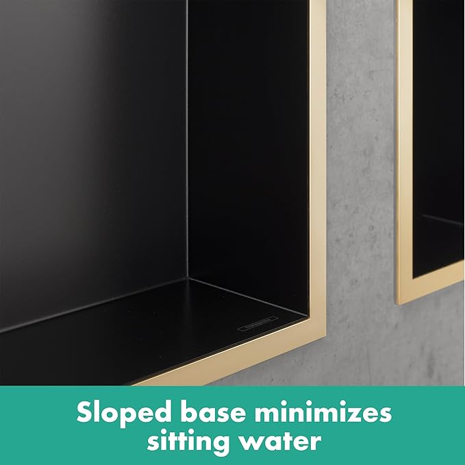 hansgrohe XtraStoris Minimalistic Recessed Wall Niche with Open Frame 12"x 6"x 5.5" in Matte White, 56076700