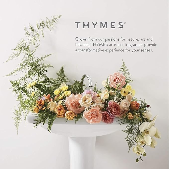 Thymes Petite Reed Diffuser Set – Includes Rattan Wood Sticks, Fragrance Oil, & Glass Bottle – Home Fragrance Oil Diffuser – Luxury Home Decor – Apartment Essentials (Aqua Coralline, 4 fl oz)