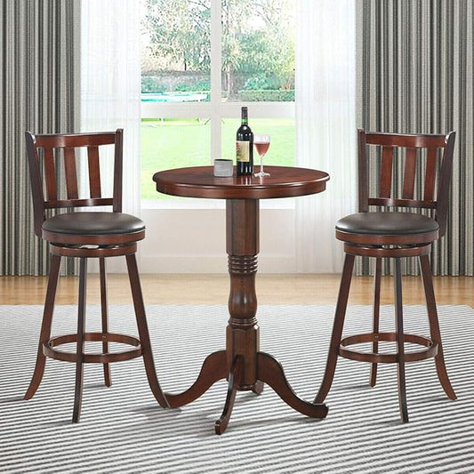 COSTWAY Bar Stools Set of 2, Counter Height Dining Chair, Fabric Upholstered 360 Degree Swivel, PVC Cushioned Seat, Perfect for Dining and Living Room (Height 29.5''-Set of 2)