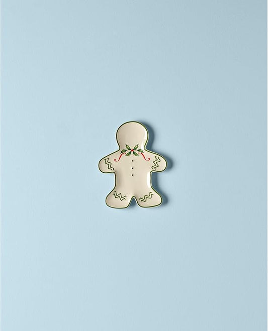Lenox Dinnerware Set, Holiday Gingerbread Man Accent Plate, Service for 1, 8 Inch Porcelain Plate Perfect for Christmas Hosting, Dishwasher Safe, Christmas Decor, Gingerbread Man (Multicolor, 1 Piece)