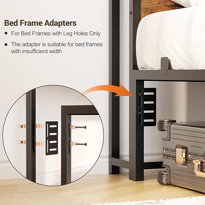 Unikito Headboard for Queen Size Bed with Storage Shelf, Head Board with 3 Outlets and 2 USB Ports, Headboards with RGB LED Light, Height Adjustable, Sturdy and Stable, Easy Assembly, Rustic Brown