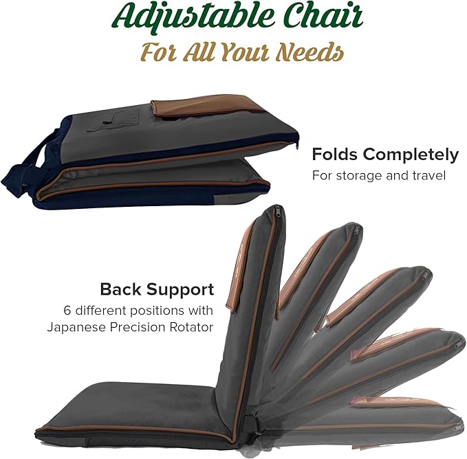Japanese Meditation Floor Chair with Back Support for Adults - Premium Meditation Chair with Adjustable & Foldable Back for Seating, Yoga & Gaming β Folding Backjack Chairs with Backrest for Adults