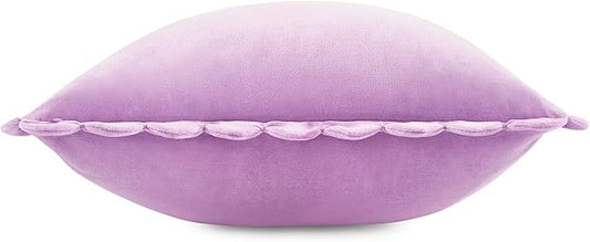 kate spade new york Scallop Edge Decorative Pillow for Bed or Sofa, Cotton Cover Throw Pillow, 18 x 18, Sea Thistle