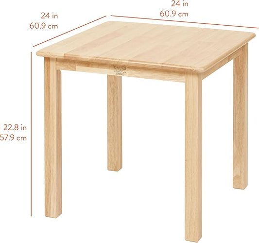 Kids Wood Table, Square, 24in x 24in, Kids Furniture, Natural