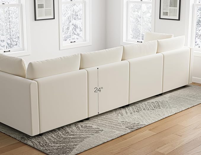 Sectional Couches for Living Room L Shaped Cloud Couch with Ottoman Deep Plush 5 Seats Sofa Modern Sofa for Apartment