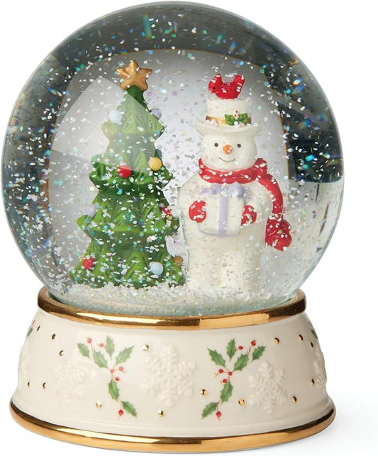 Lenox 894915 Happy Holly Days Snow Globe, Christmas & Holiday Decor