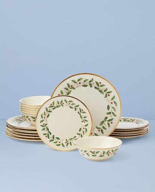 Lenox 899203 Holiday 18-Piece Dinnerware Set, Service For 6