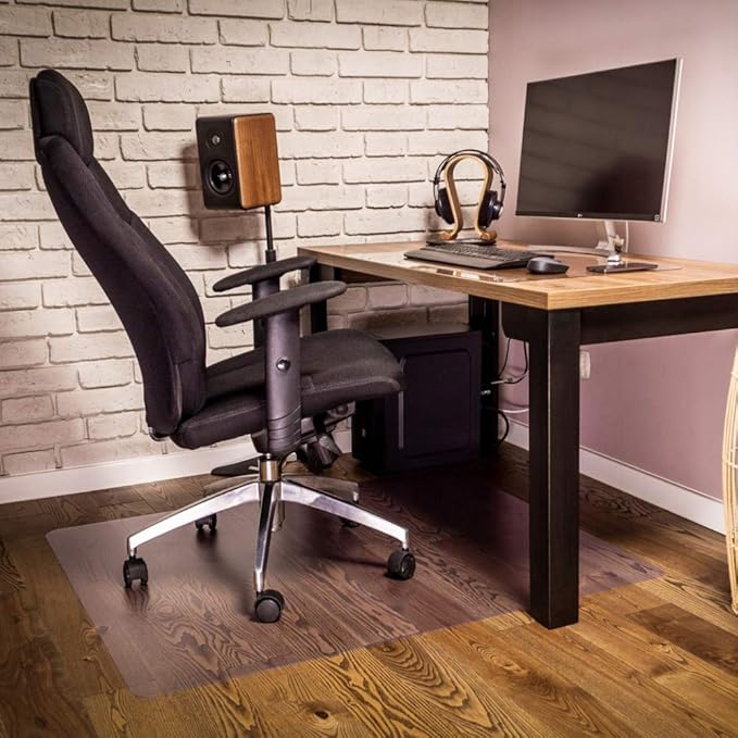 NECAUX Custom 39.4 x 63 Inch Frosted Table Cover Protector, 1.5mm Thick Plastic Waterproof Heavy Duty Desk Pad Mat Non-Slip Tablecloth Protector for Coffee, Dining, Conference Tables