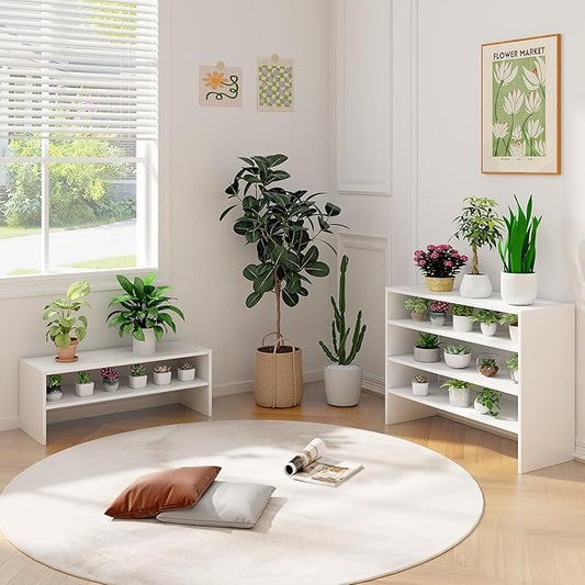 COSTWAY White Shoe Rack, 6-Tier Stackable Shoe Shelf for Closet, 31" Freestanding Extra Wide Storage Shoe Stand for Small Space Entryway Hallway Closet (2, White)