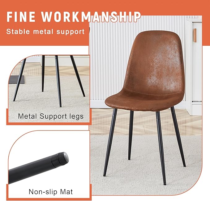 Round Dining Table Set for 6 with Storage, 42" Round Dining Table with 6 Suede Chairs, 7 Piece Kitchen Table Chairs Set of 6 with Thick Wood Top, Roman Column Pedestal, Space-Saving