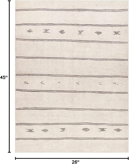 Livabliss x Becki Owens Rivi Moroccan Area Rug , 2'2" x 3'9", Ivory/Black