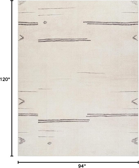 Livabliss x Becki Owens Rivi Moroccan Area Rug , 7'10" x 10', Cream/Charcoal