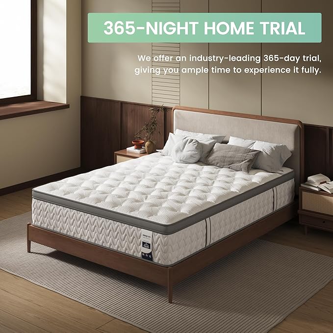 Full Mattress 10 Inch, 5-Zone Deep Sleep Firm Mattress with Extra Lumbar & Shoulder Support, Hotel Collection Hybrid Double Mattresses Pain Relief - Fiberglass Free & No Odor-365 Night Trial