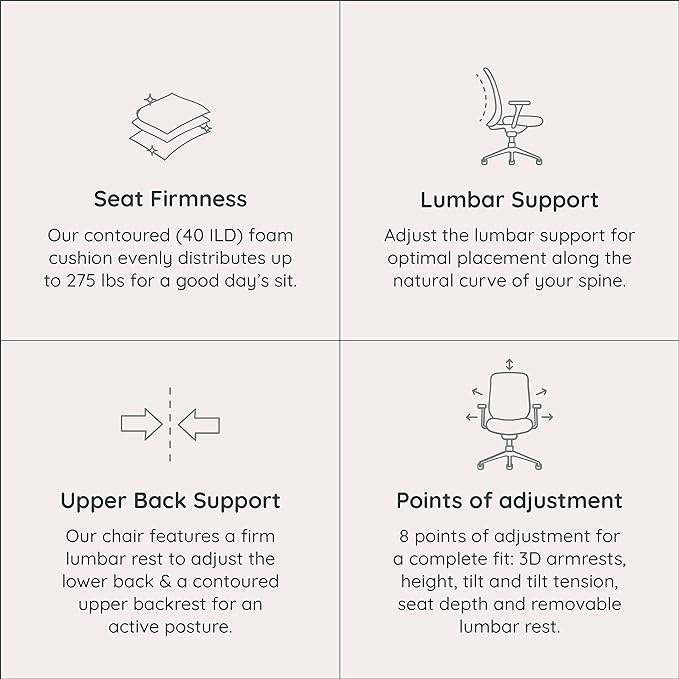 Branch Ergonomic Chair - A Versatile Desk Chair with Adjustable Lumbar Support, Breathable Mesh Backrest, and Smooth Wheels - Experience Optimal Comfort and Support - Light Blue