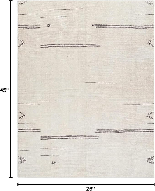 Livabliss x Becki Owens Rivi Moroccan Area Rug , 2'2" x 3'9", Cream/Charcoal