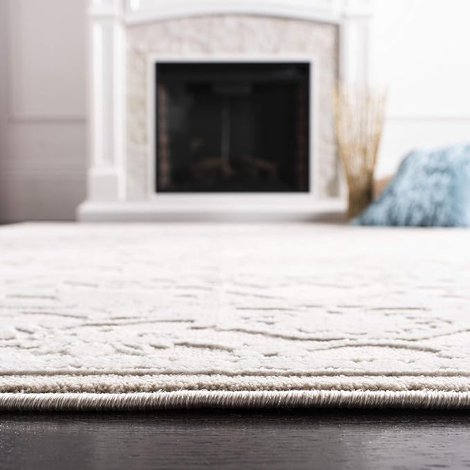 SAFAVIEH Area Rug 11x15 - Reflection Collection - Large - Cream & Ivory, Non-Shedding & Easy Cleaning, Ideal for Living Room, Bedroom (RFT665D)