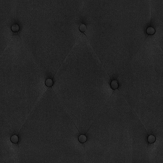 EMMA + OLIVER Tufted Upholstered King Size Headboard in Black Fabric