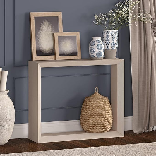 Henn&Hart 36'' Wooden Rectangular Console Table Entryway Table, Sofa Table for Entryway, Living Room, Couch, Hallway, or Office, Alder White