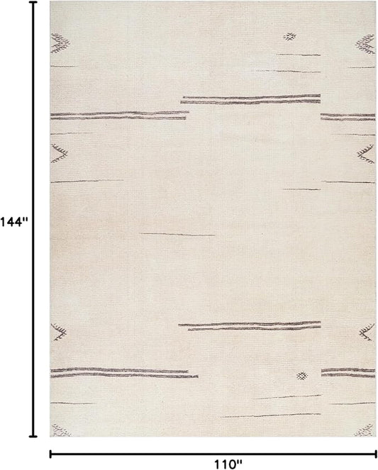 Livabliss x Becki Owens Rivi Moroccan Area Rug , 9'2" x 12', Cream/Charcoal
