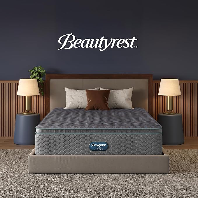 Beautyrest Days End Medium Firm Pillow Top 14.75" Mattress - Cal King - Cooling Tech, Supportive Durable Pocketed Coils, Pressure Relief, Motion Separation; 100 Night Sleep Trial and 10 Year Warranty