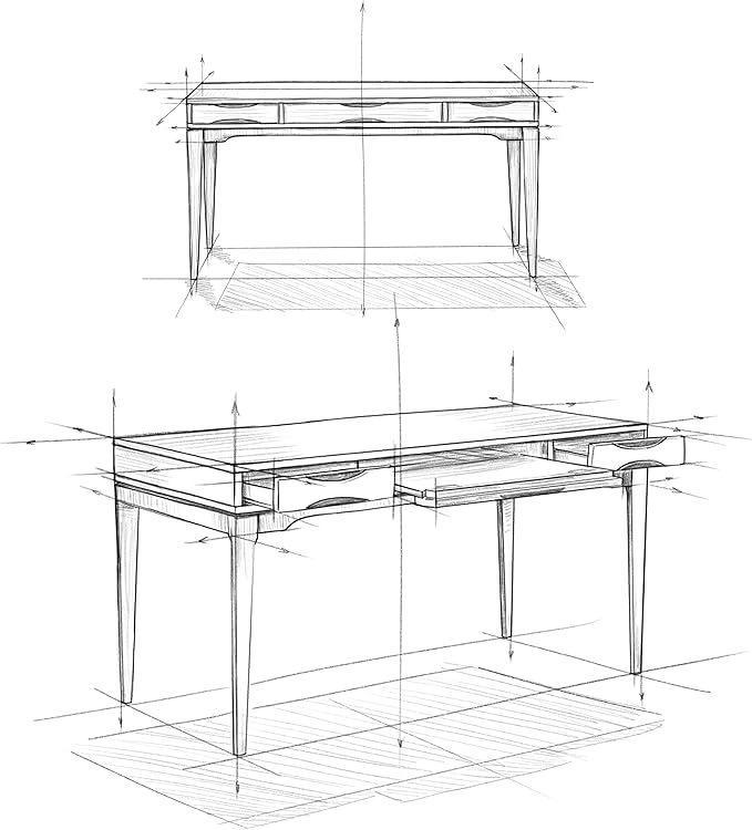 SIMPLIHOME Harper Desk - 60-Inch Wide Solid Hardwood Writing Desk in Walnut Brown, Mid-Century Modern Home Office Computer Table for Workspace or Study with 2 Drawers and Flip-Down Keyboard Tray