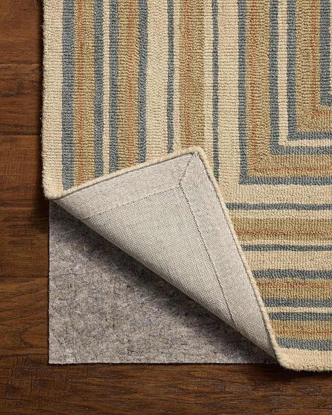 Loloi Chris Loves Julia Alfie Collection ALF-05 Natural/Multi 2'-6" x 9'-9" Runner Rug Wool Neutral Living Bedroom Dining Carpet
