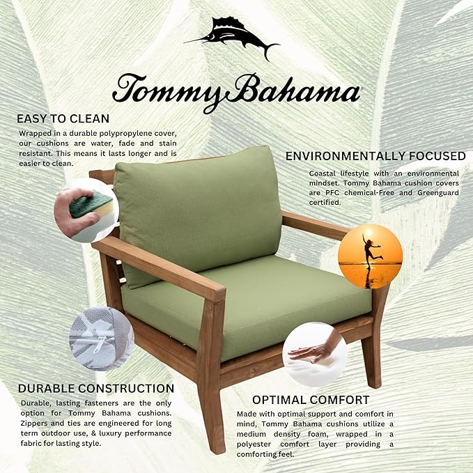 Tommy Bahama Deep Seating Lounge Cushion, 26" X 30" X 4", Bamboo Bay Pear
