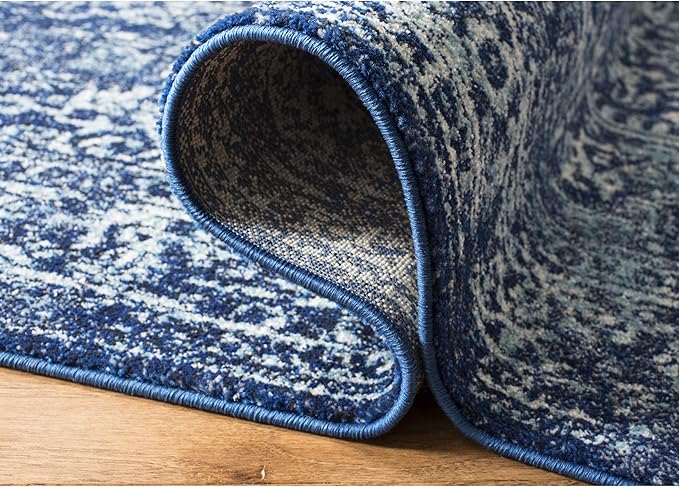 SAFAVIEH Evoke Collection 11' x 15' Navy/Ivory EVK256A Oriental Distressed Non-Shedding Living Room Bedroom Dining Home Office Area Rug