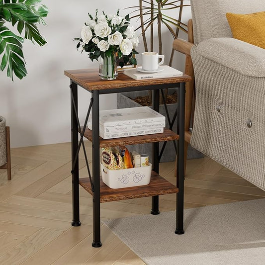VECELO Modern Nightstands X-Design Side End Table Night Stand with Storage Shelf for Bedroom,Living Room