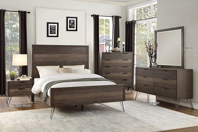 Lexicon Leavitt Panel Bed, Queen, Gray