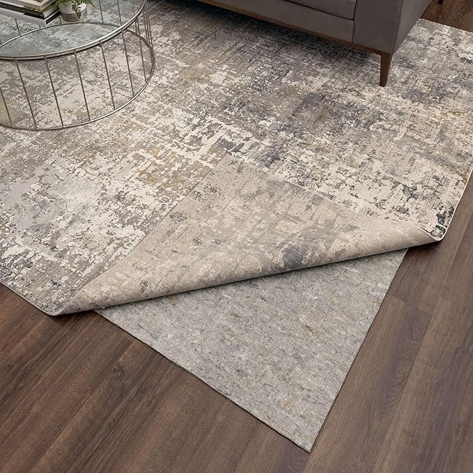 Mohawk Home 8' x 11' Non Slip Rug Pad Gripper 3/8 Thick Dual Surface Felt + Rubber Gripper - Safe for All Floors