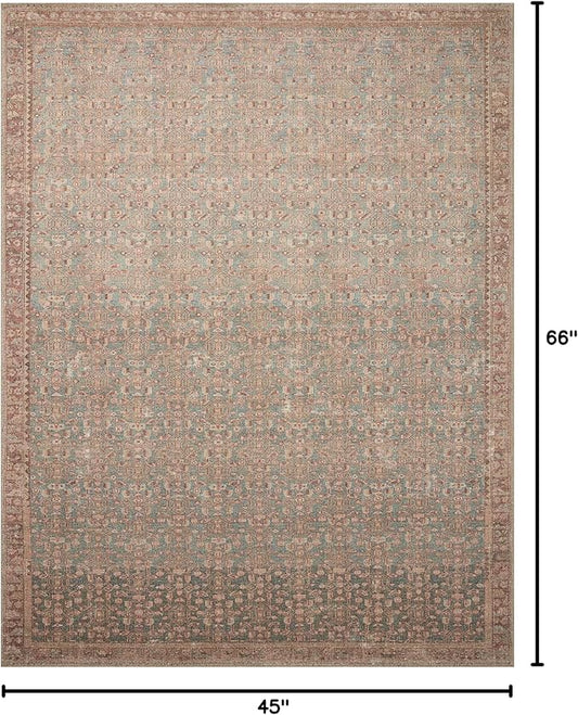 Loloi Angela Rose Aubrey Collection AUB-04 Blue/Terracotta 3'-9" x 5'-6", .19" Pile Height, Accent Rug