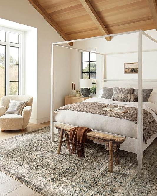 Loloi Amber Lewis Morgan Collection MOG-02 Navy/Sand 2'-3" x 11'-6" 38" Thick Runner Rug feat. CloudPile, Neutral, Room Décor, Vintage Inspired, Livingroom, Bedroom, Dining Area