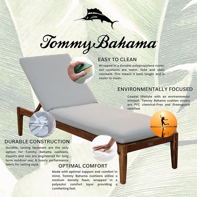 Tommy Bahama Chaise Cushion, 26" X 77" X 2.5", Bamboo Bay Sand
